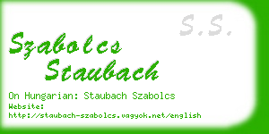 szabolcs staubach business card